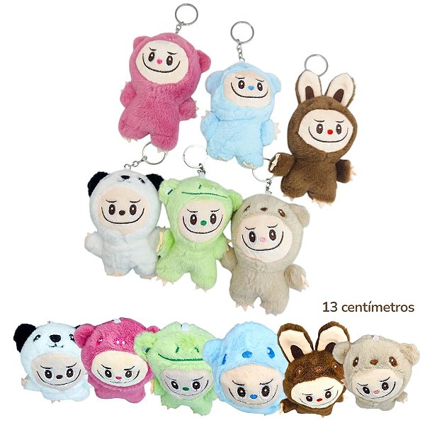 CHAVEIRO PELUCIA LABUBU TOUCA DE BICHINHOS - UNIDADE