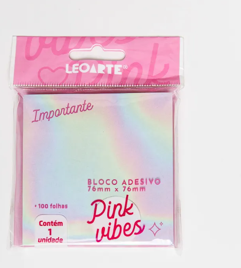 Bloco Adesivo Pink Vibes 76Mmx76mm 100F
