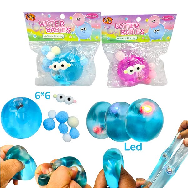 SQUISHY GEL BALL LED - UNIDADE CORES DIVERSAS