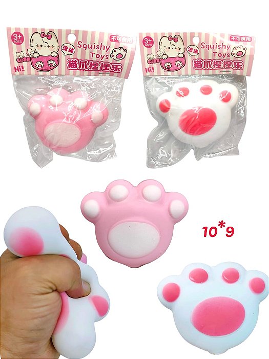 SQUISHY DE APERTAR ANTI STRESS PATA ROSA E BRANCA - UNIDADE