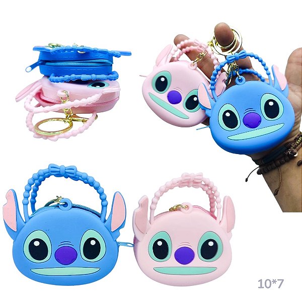 PORTA NIQUEL SILICONE STITCH E ANGEL - 2 PEÇAS