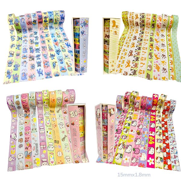PACOTINHO DE WASHI TAPES ( 10 UNIDADES)