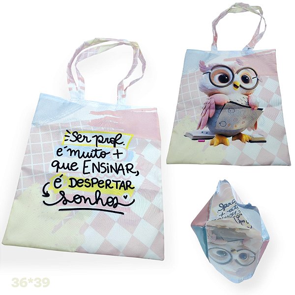 SACOLA ECOBAG PROFESSORA CORUJA