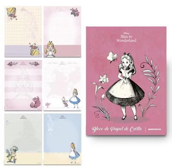 BLOCO 48 FLS PAPEL DE CARTA ALICE