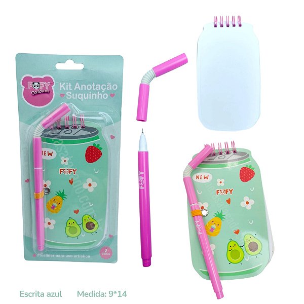 KIT ANOTAÇÃO COM CANETA SUQUINHO FOFY - UN