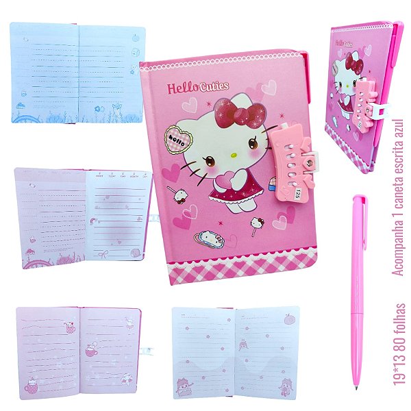 DIÁRIO COM CANETA HELLO KITTY- UNIDADE