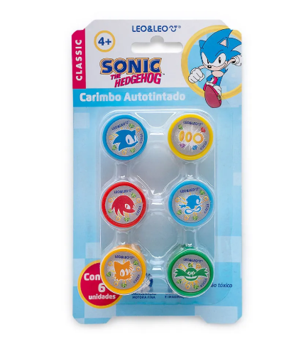 KIT 6 CARIMBOS SONIC