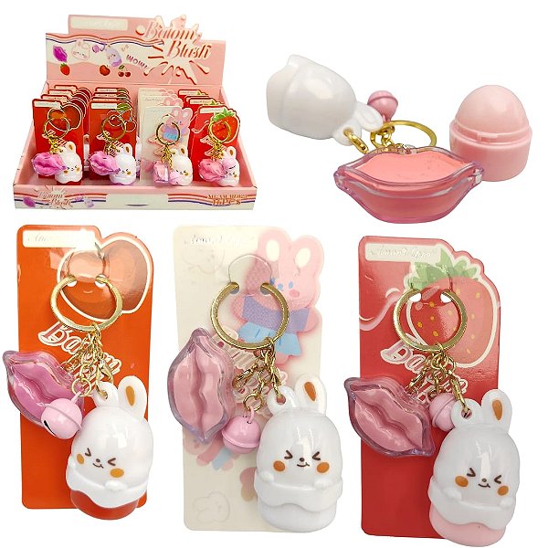 BRILHO LABIAL DUPLO CHAVEIRO CUTE RABBIT