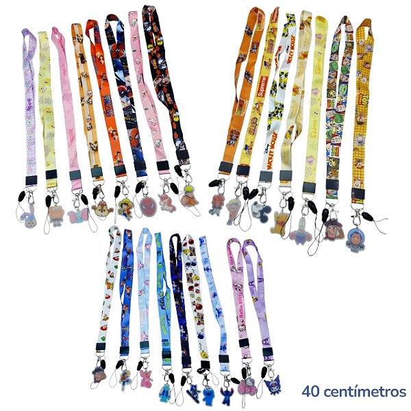 CORDÃO CRACHA PINGENTE DIVERSOS - ( ALEATÓRIOS)