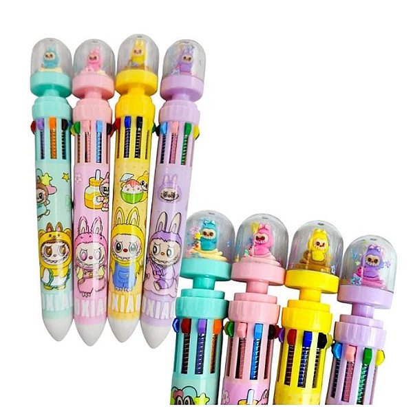 CANETA LABUBU 10 CORES- UNIDADE