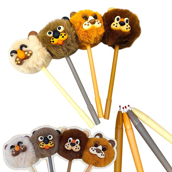 CANETA POMPOM LEÃO - UNIDADE MODELOS DIVERSOS