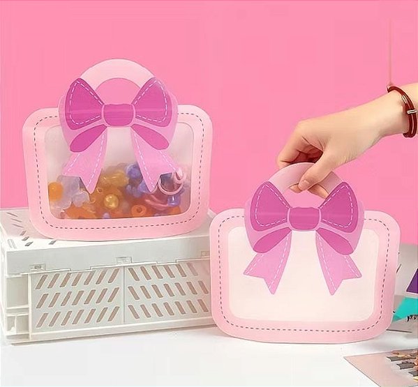 SAQUINHO ZIP BOLSA ROSA ( GRANDE )- UNIDADE