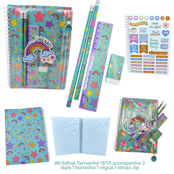 KIT PRESENTE CADERNO E ACESSORIOS - DREAMS