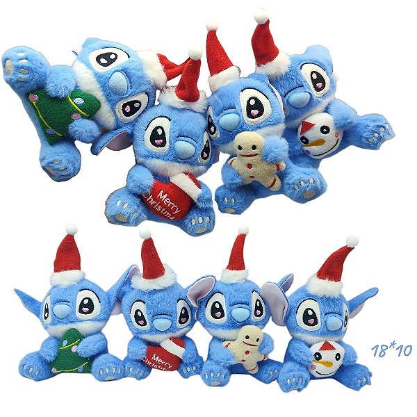 CHAVEIRO/ENFEITE PELÚCIA STITCH NATALINO - UNIDADE/MODELOS DIVERSOS