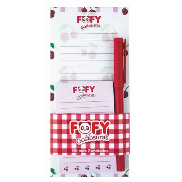KIT ANOTAÇÃO MAGNÉTICO COM CANETA CEREJINHA
