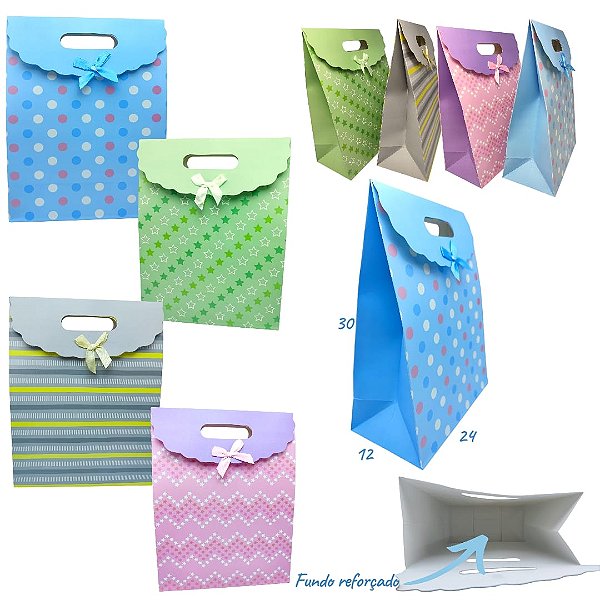 SACOLA COM LAÇO M - UNIDADE CORES DIVERSAS