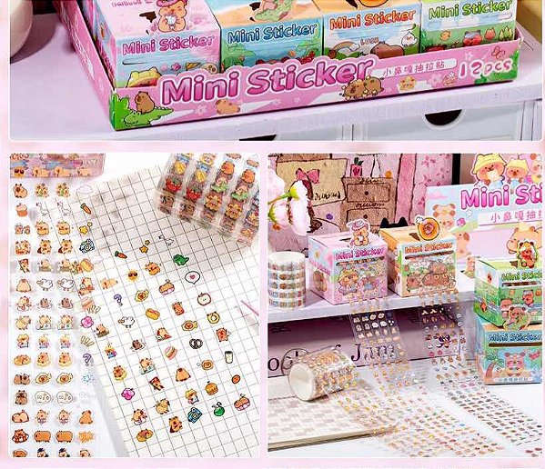 CAIXINHA COM MICRO ADESIVOS CAPIVARAS UN