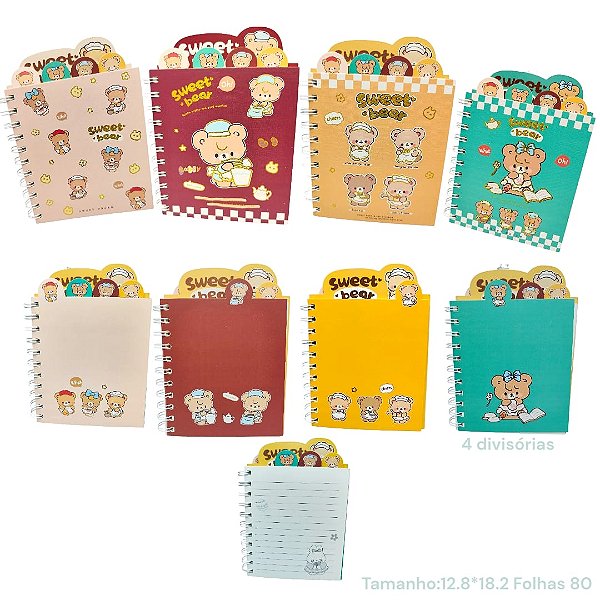 CADERNO ABAS SWETT BEAR - UNIDADE CORES DIVERSAS