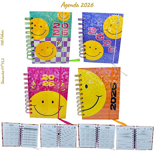 AGENDA 2026 EMOJIS HOLOGRÁFICO -UNIDADE