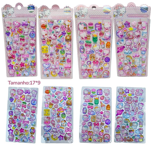 ADESIVOS 3D COM AGUA HELLO KITTY - UNIDADE