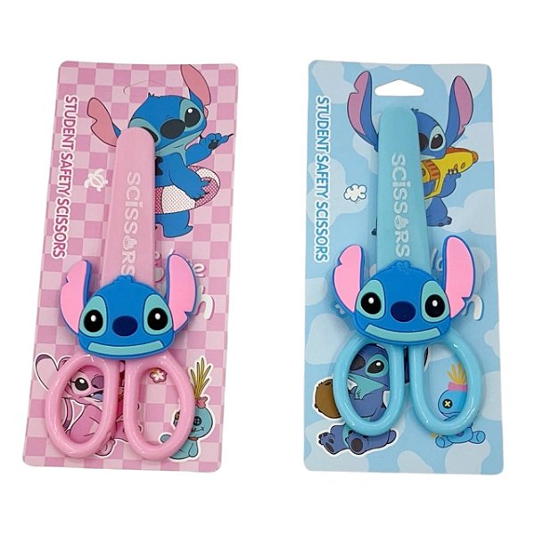 TESOURA ESCOLAR APLIQUE STITCH - CORES DIVERSAS/ UNIDADE