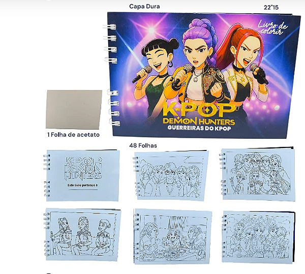 NOVIDADE DO MOMENTO!!! LIVRO DE COLORIR 50 FLS - GUERREIRAS K-POP / HUNTRIX