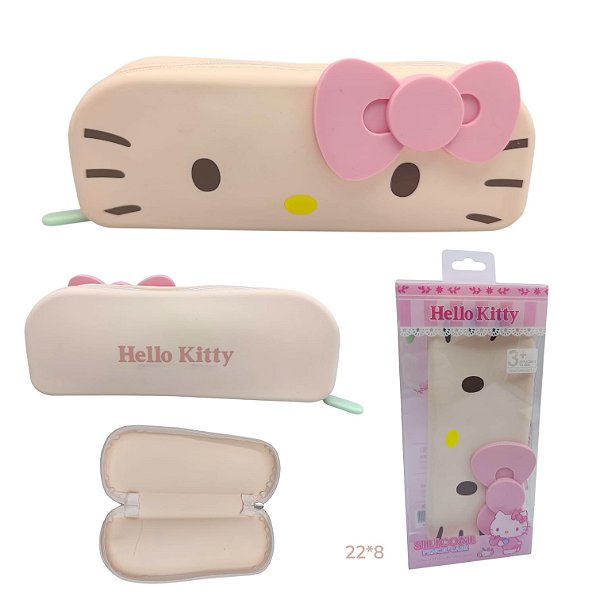 ESTOJO SILICONE HELLO KITTY ROSA CANDY-UNIDADE
