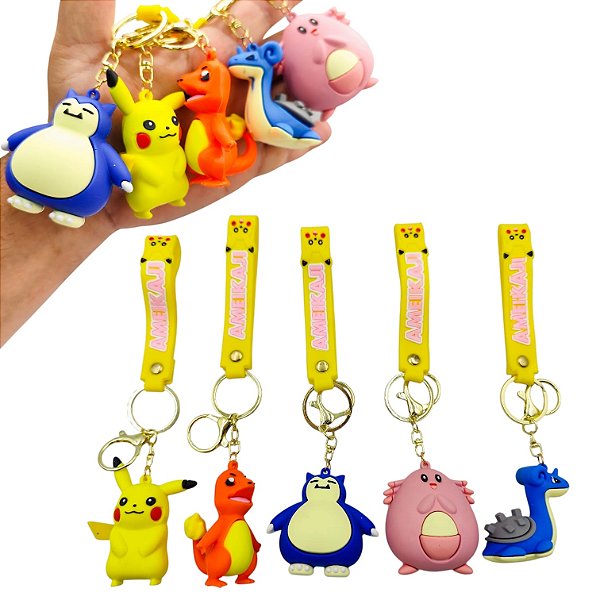 KIT 3 CHAVEIROS ANIMAIS RAROS POKEMONS - 3 PEÇAS DIVERSAS