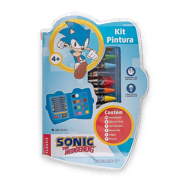 Kit Pintura Cores Personagens Sonic - Estojo c/ 24 Peças