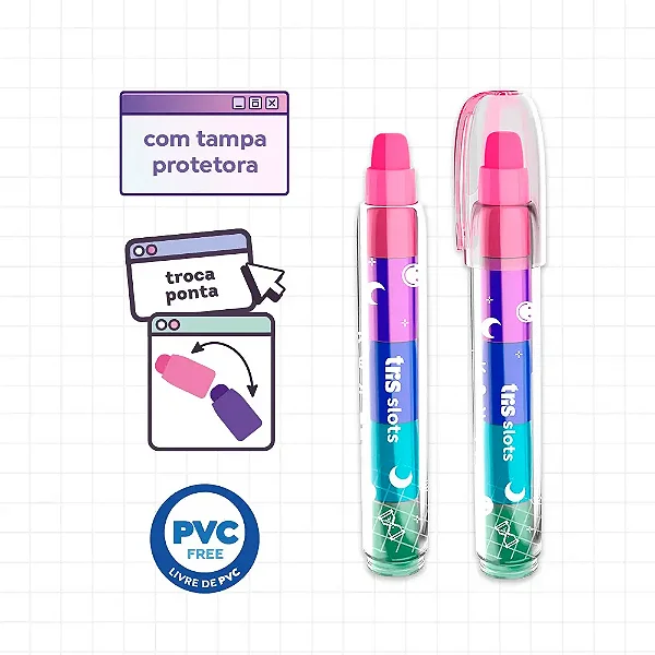 Caneta Borracha Slots Holic Forever 2000 - 5 Cores