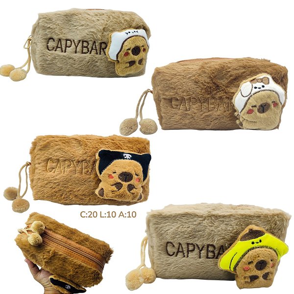 NECESSARIE/ESTOJO CAPIVARA PELÚCIA
