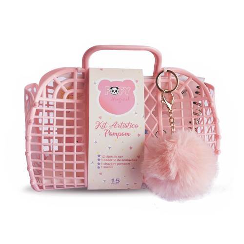 KIT CESTINHA POMPOM ROSA FF6062