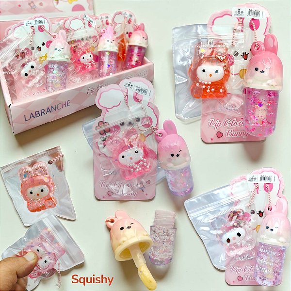 GLOSS LABIAL + MINI SQUISHY COELHO