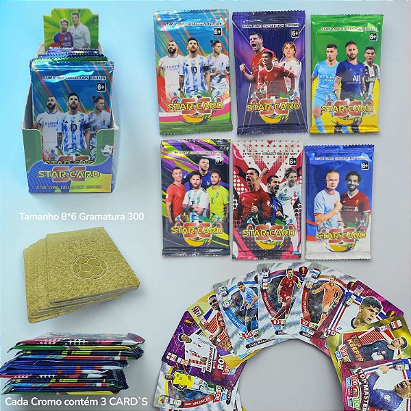 CARDS JOGADORES COPA DO MUNDO PACOTE - EDIÇAO LUXO GRAMATURA 300