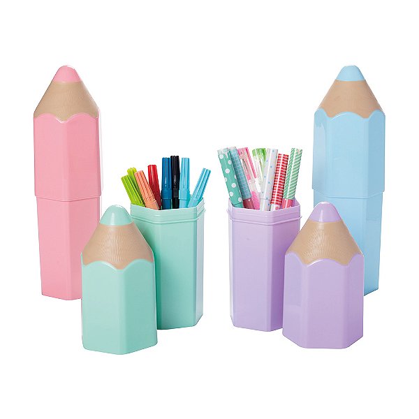 Organizador Lápis 3D Plastico - cores diversas
