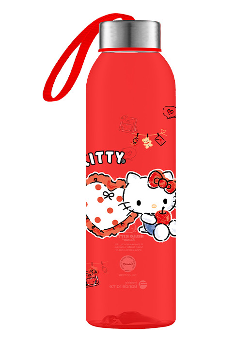 Garrafa Translucida 800 ml - HELLO KITTY VERMELHA