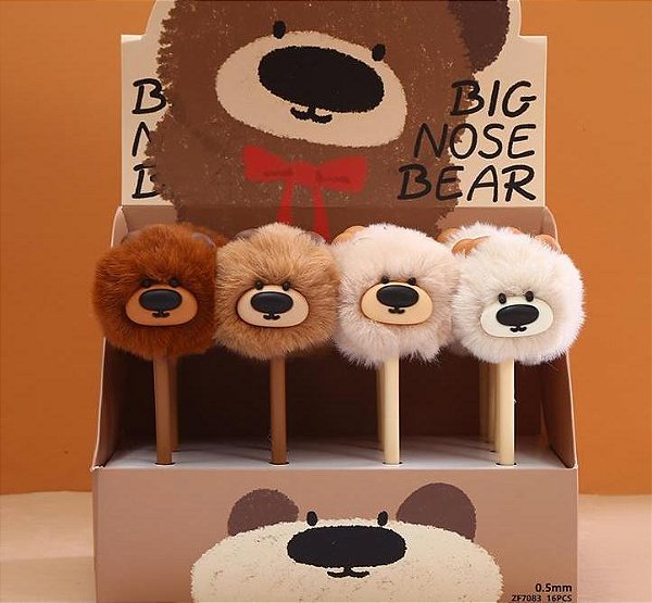 CANETA POMPOM URSO- UNIDADE MODELOS DIVERSOS