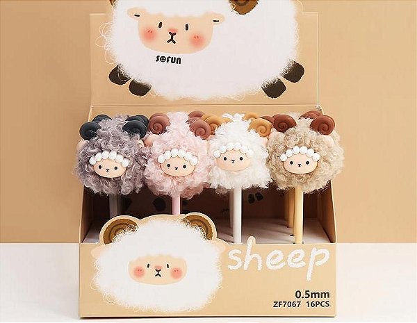 CANETA POMPOM OVELHA- UNIDADE MODELOS DIVERSOS