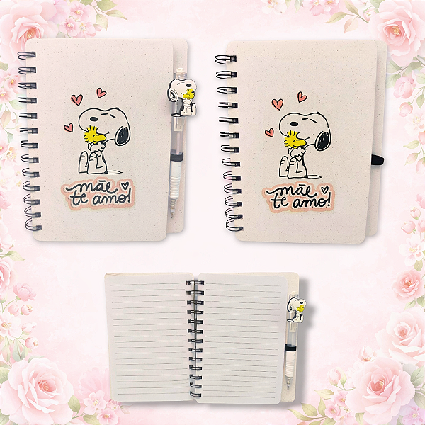 CADERNETA SNOOPY - MÃE EU TE AMO
