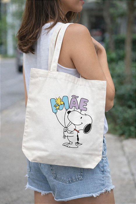 Bolsa Algodão Snoopy Dia das Mães - Mãe Balão