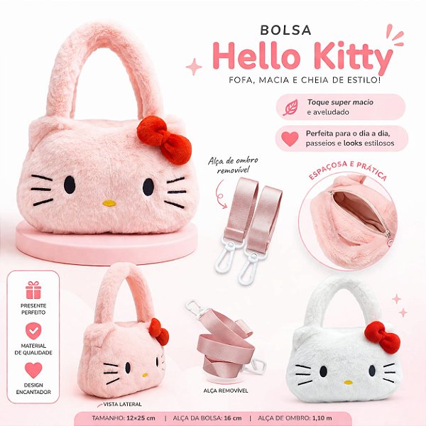 Bolsa de pelúcia hello kitty - un / cores diversas