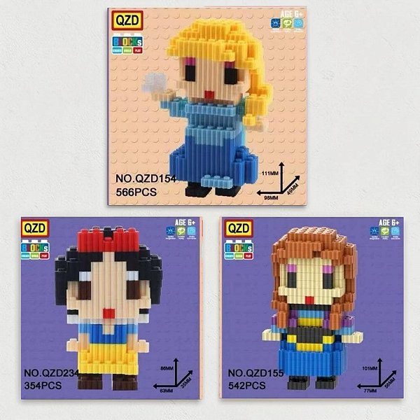 Blocos de Montar tipo lego Princesas - 3 peças