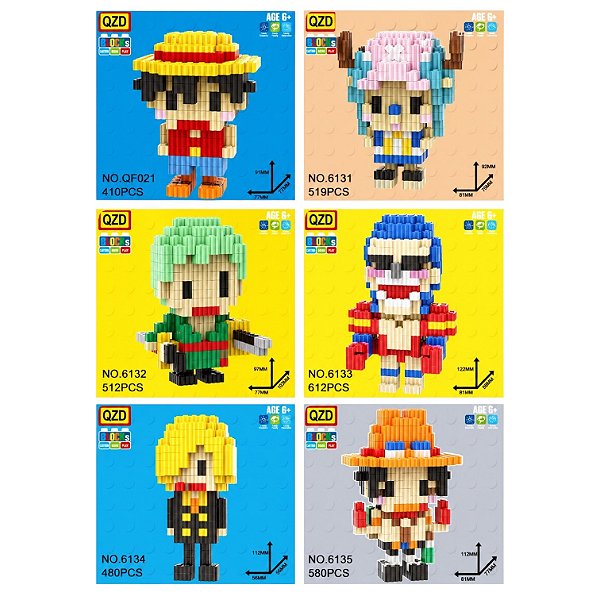 Blocos de Montar tipo lego One Piece - 6 peças