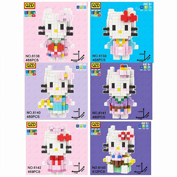 Blocos de Montar tipo Lego - Hello KItty - modelos diversos - Unidade