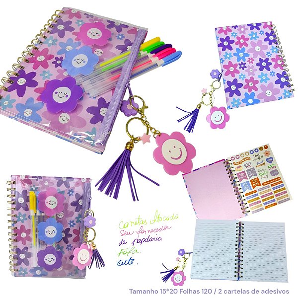 KIT CADERNO PRESENTE LILAS - UN