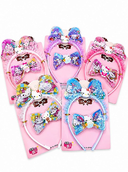 Tiara + laço Hello kitty