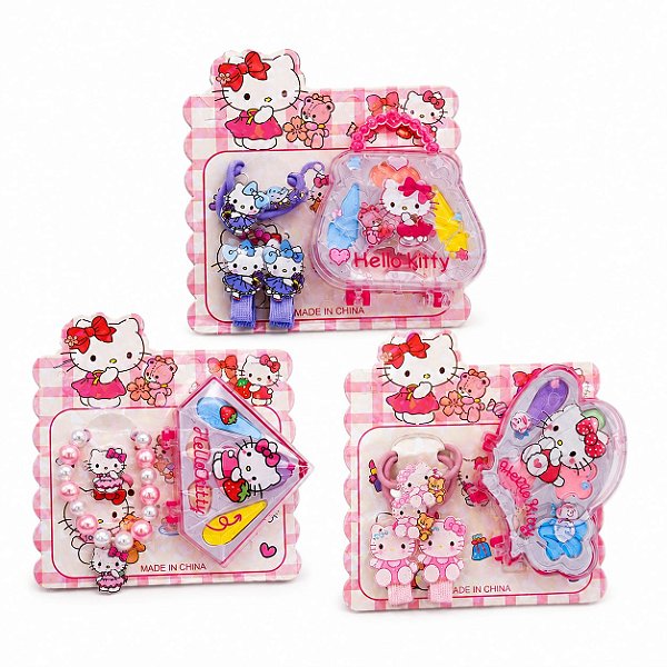 CARTELA COM KIT SOMBRA + ACESSORIOS HELLO KITTY