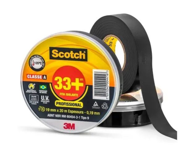 Fita Isolante Profissional Scotch 3m 33+ / 19mm x 20m