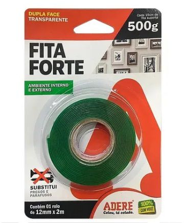 Fita Dupla Face Extra Forte Adere 12mm x 2m