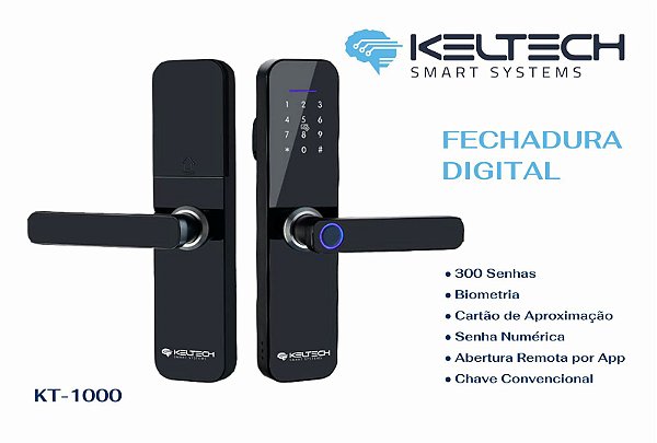 Fechadura Digital  Smart Systems - 300 senhas e WI FI Kt1000